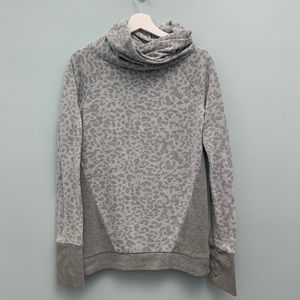 Grey Cheetah Print Sweater Top